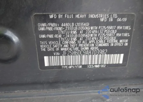 2010 Subaru Forester 2.5X Limited из США, поврежденный, VIN JF2SH6DC9AH703982